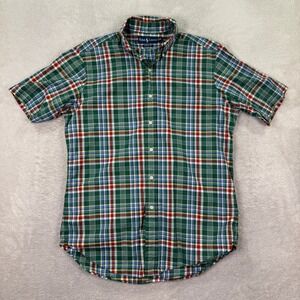 Ralph Lauren Mens Medium Classic Fit Plaid Short Sleeve Button Down Shirt Casual